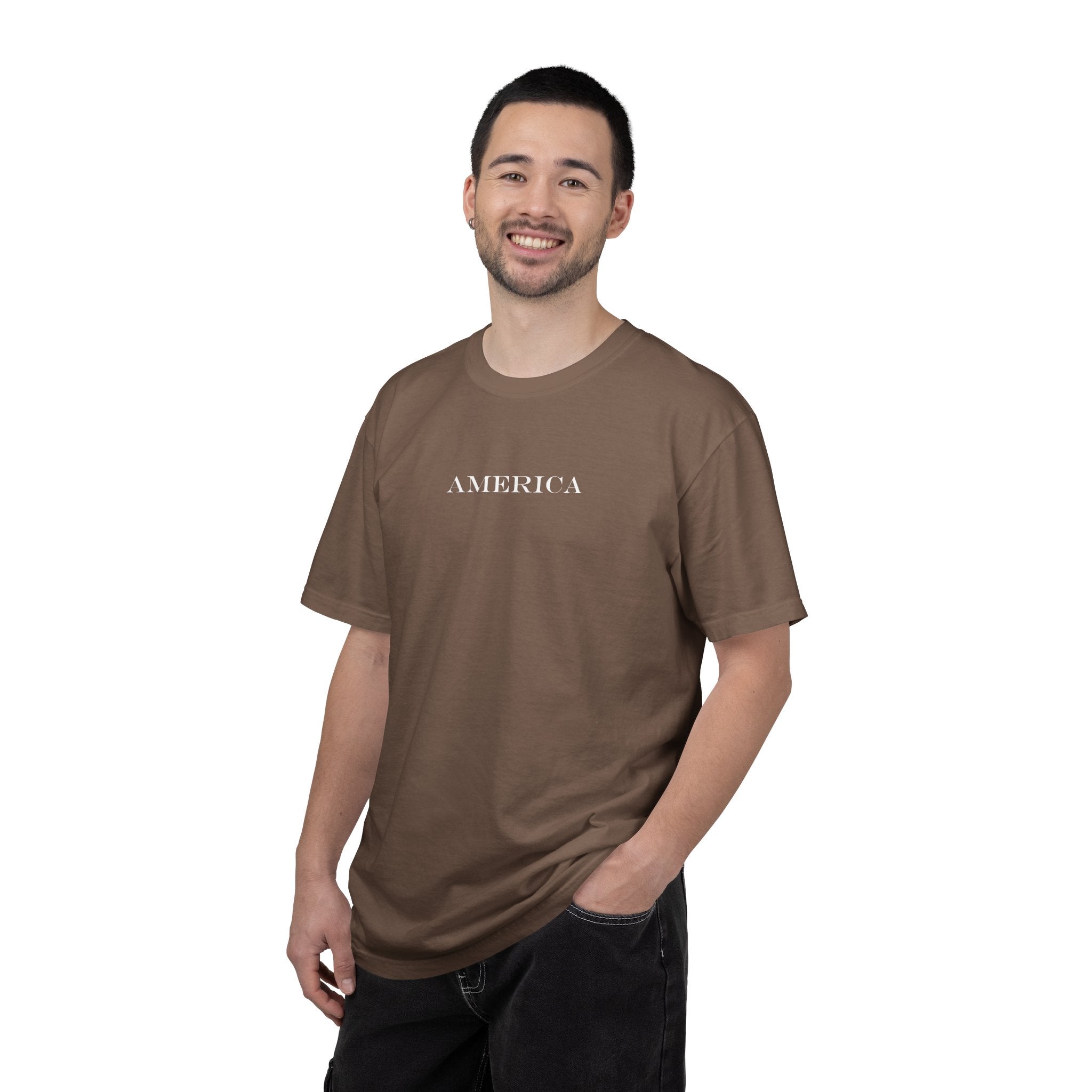 America Graphic T-Shirt — United States Vintage Statue of Liberty Back Print