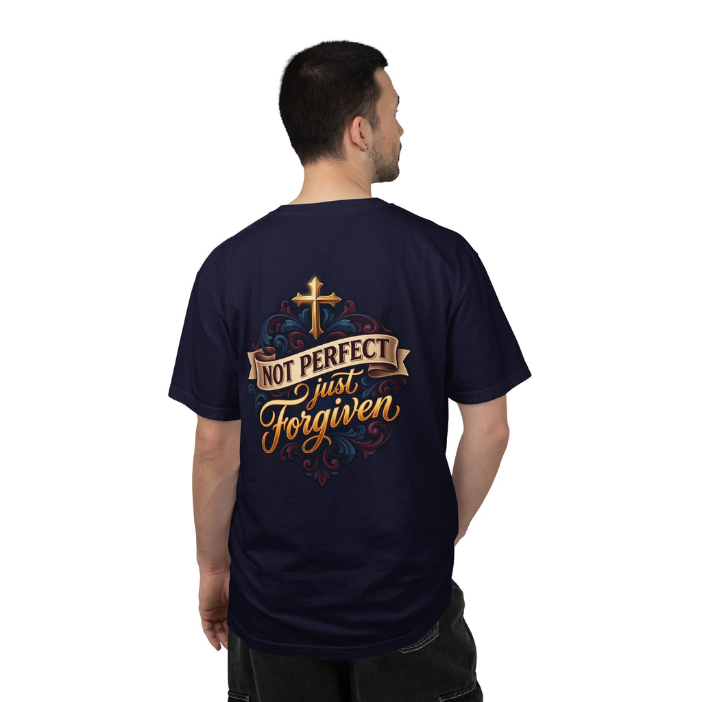 Christian Cross T-Shirt — "Not Perfect, Just Forgiven" Garment-Dyed Tee