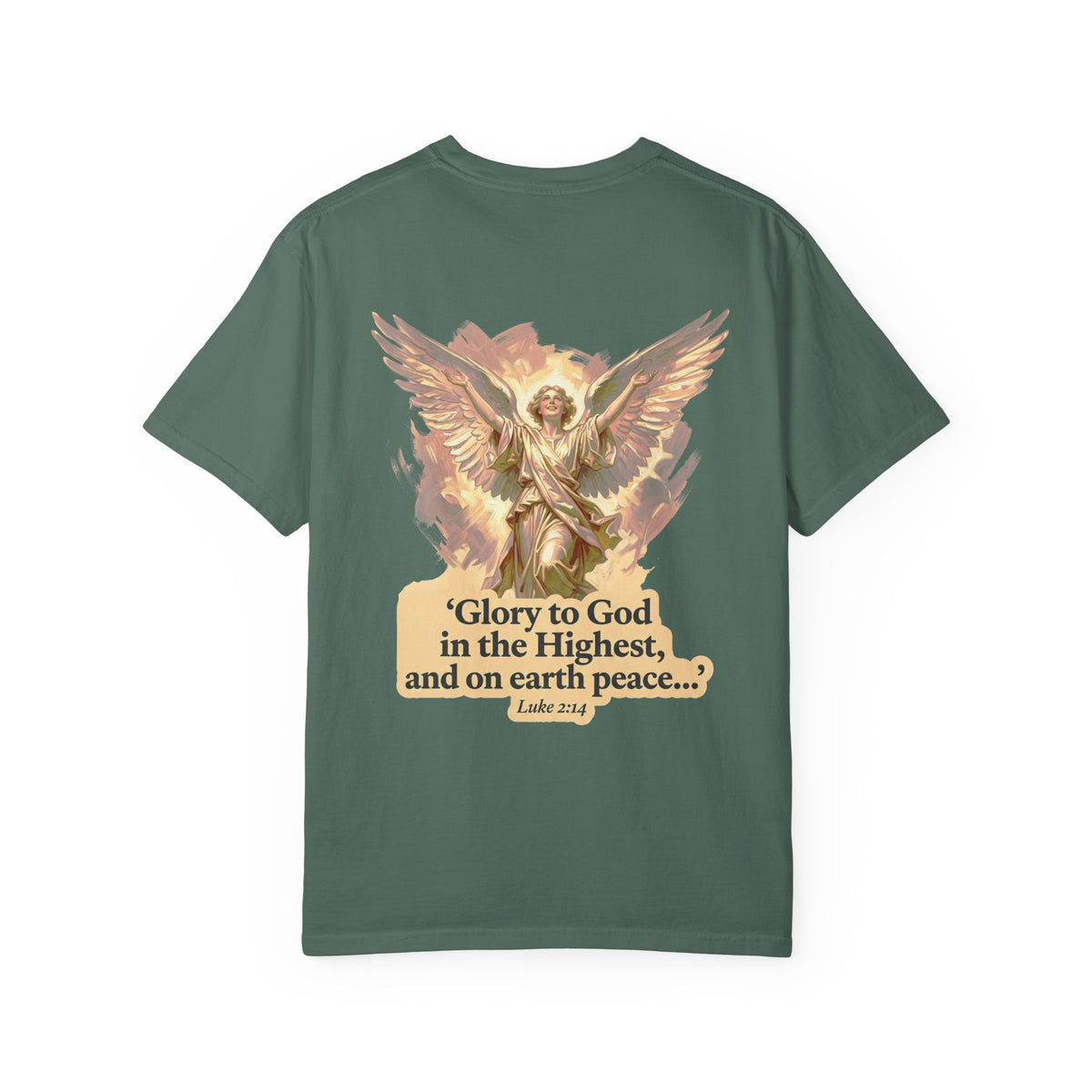 Christian Angel Tee — "Glory to God in the Highest" Graphic T-Shirt