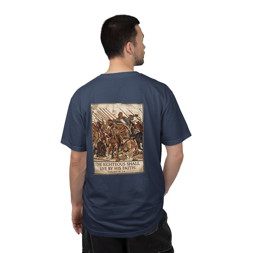 Faith Cross T‑Shirt — "The Righteous Shall Live by His Faith" Graphic Tee