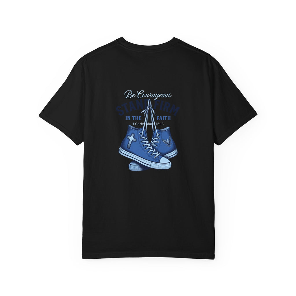 Christian Cross T-Shirt — 'Be Courageous, Stand Firm' Graphic Tee