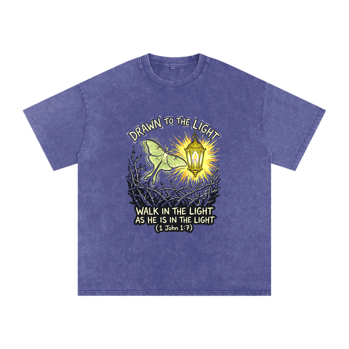 Moth Snow Washed Oversized Cotton T-Shirt