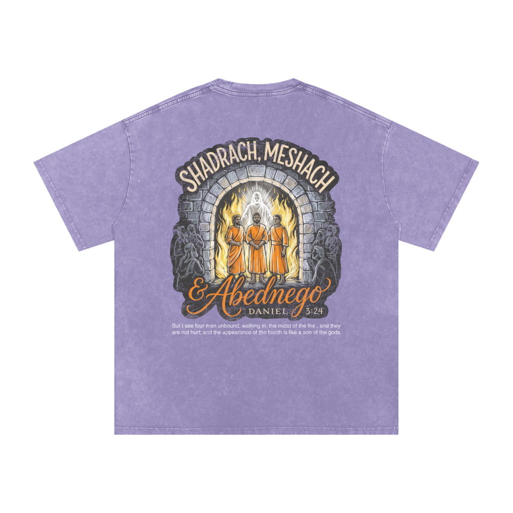 Shadrach Meshach and Abednego Snow Washed Oversized Cotton T-Shirt