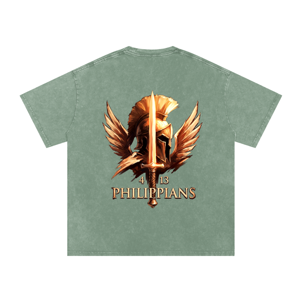 Philippians Snow Washed Oversized Cotton T-Shirt