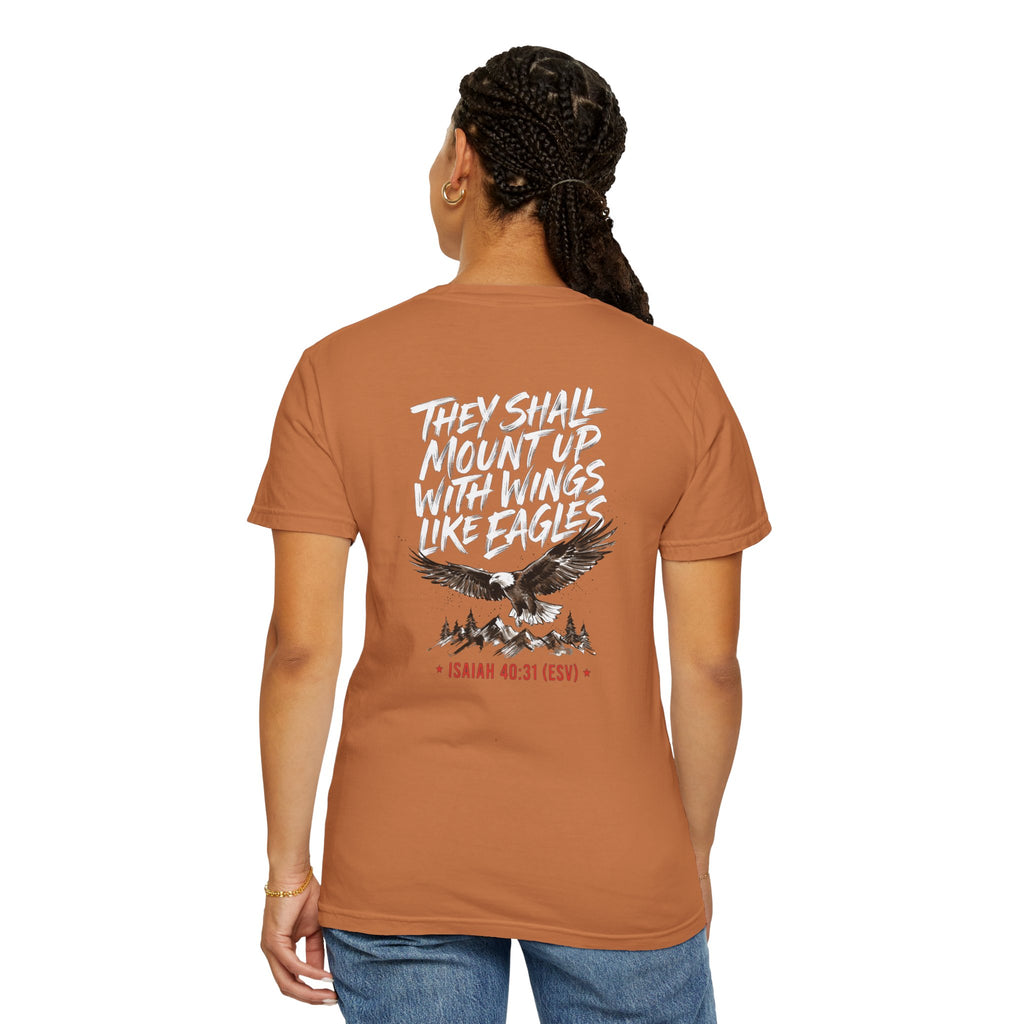 They Shall Mount Up With Wings Like Eagles T-Shirt — Isaiah 40:31 Christian Graphic Tee