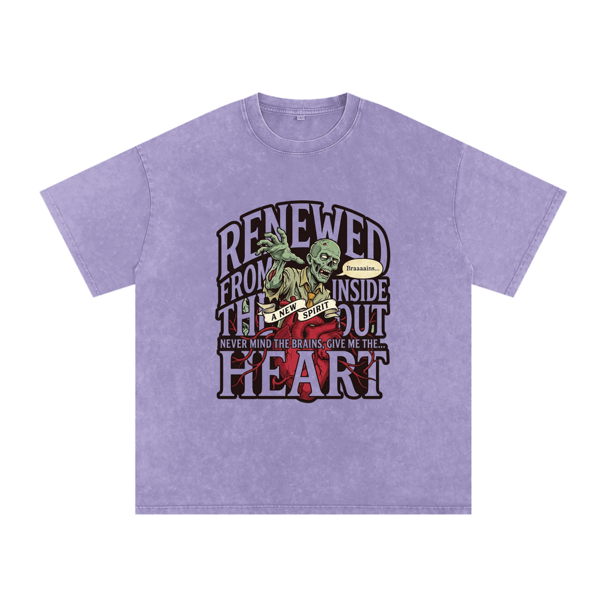 Zombie Snow Washed Oversized Cotton T-Shirt