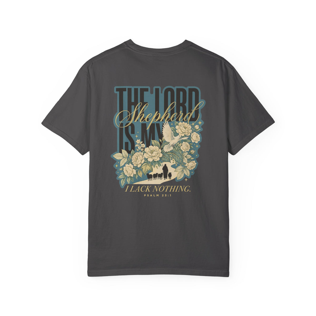 Christian T-Shirt - "The Lord Is My Shepherd" Floral Psalm Tee