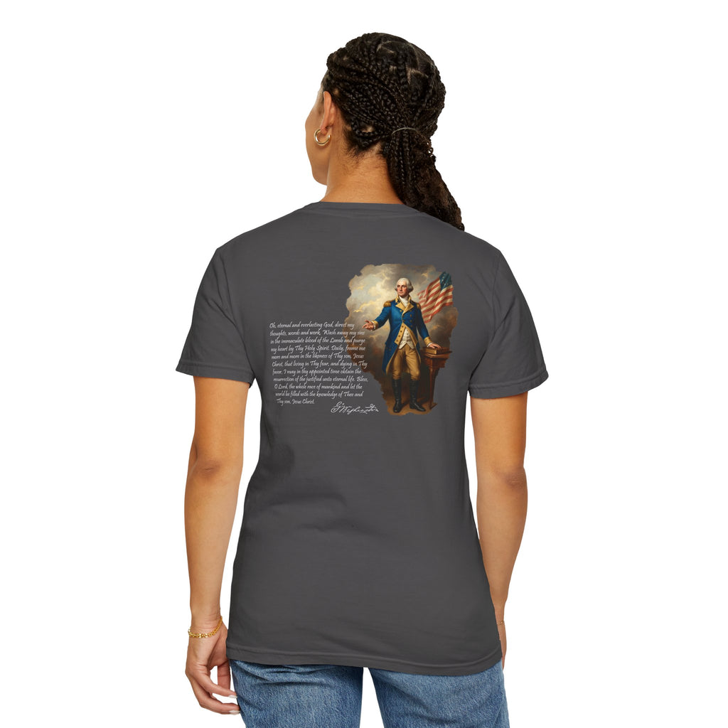 America Graphic T-Shirt — Vintage George Washington Portrait with Patriotic Quote