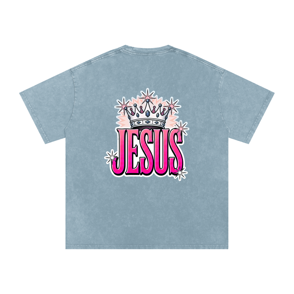 Jesus Snow Washed Oversized Cotton T-Shirt