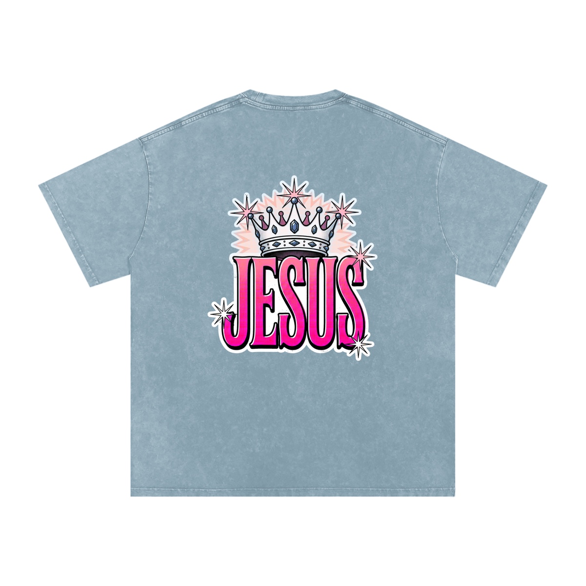 Jesus Snow Washed Oversized Cotton T-Shirt