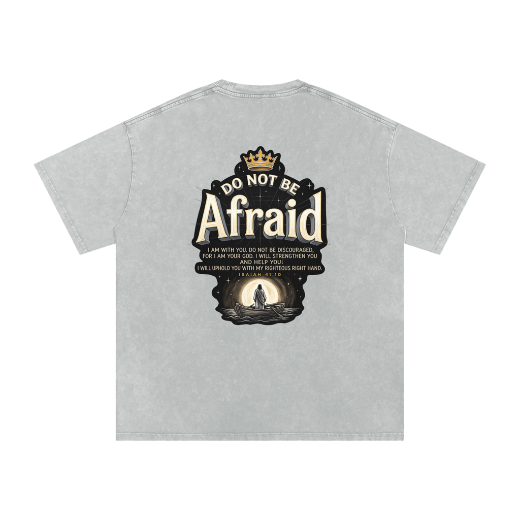 Afraid Snow Washed Oversized Cotton T-Shirt
