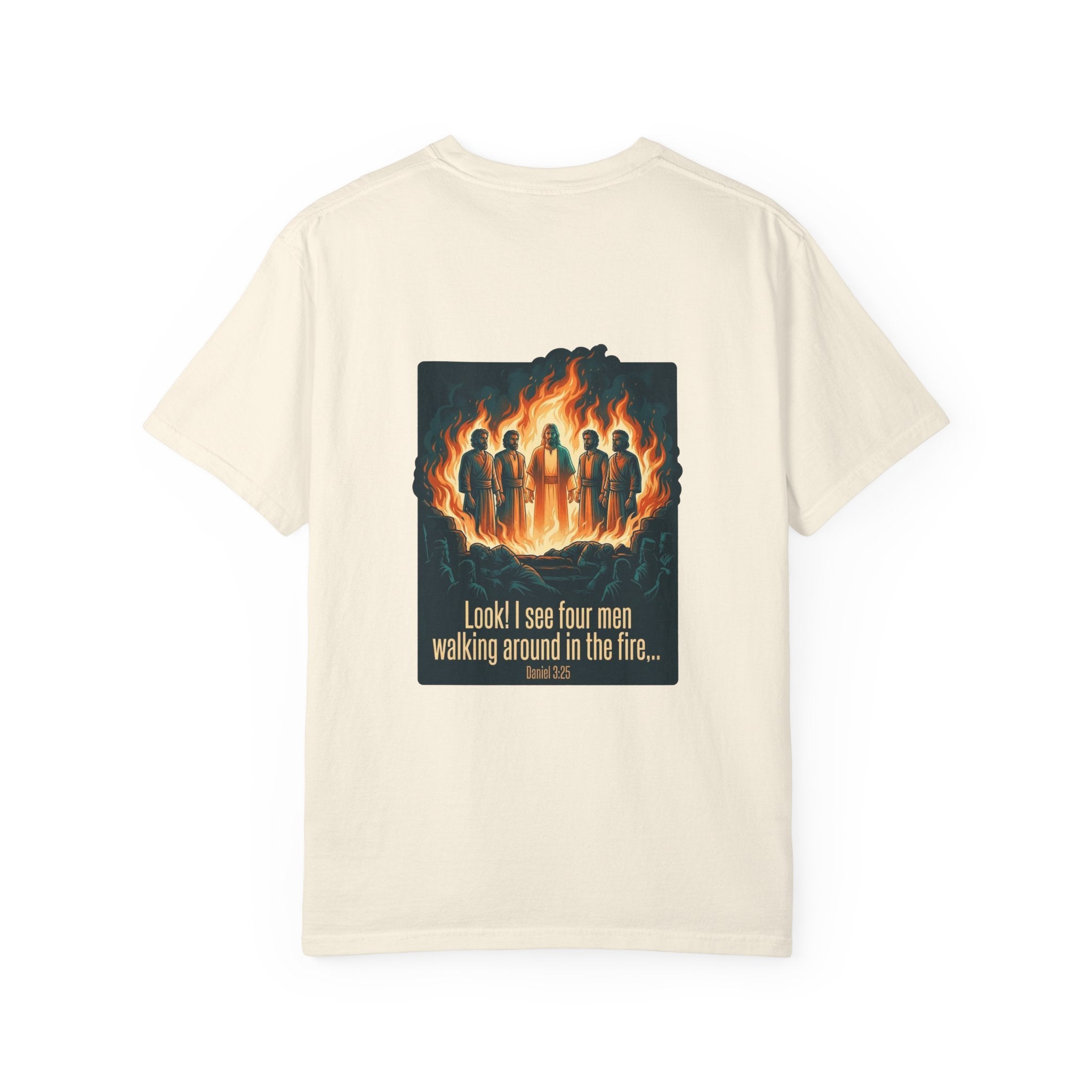 Christian Cross T-Shirt — ‘I see four men walking around in the fire’ Graphic Tee