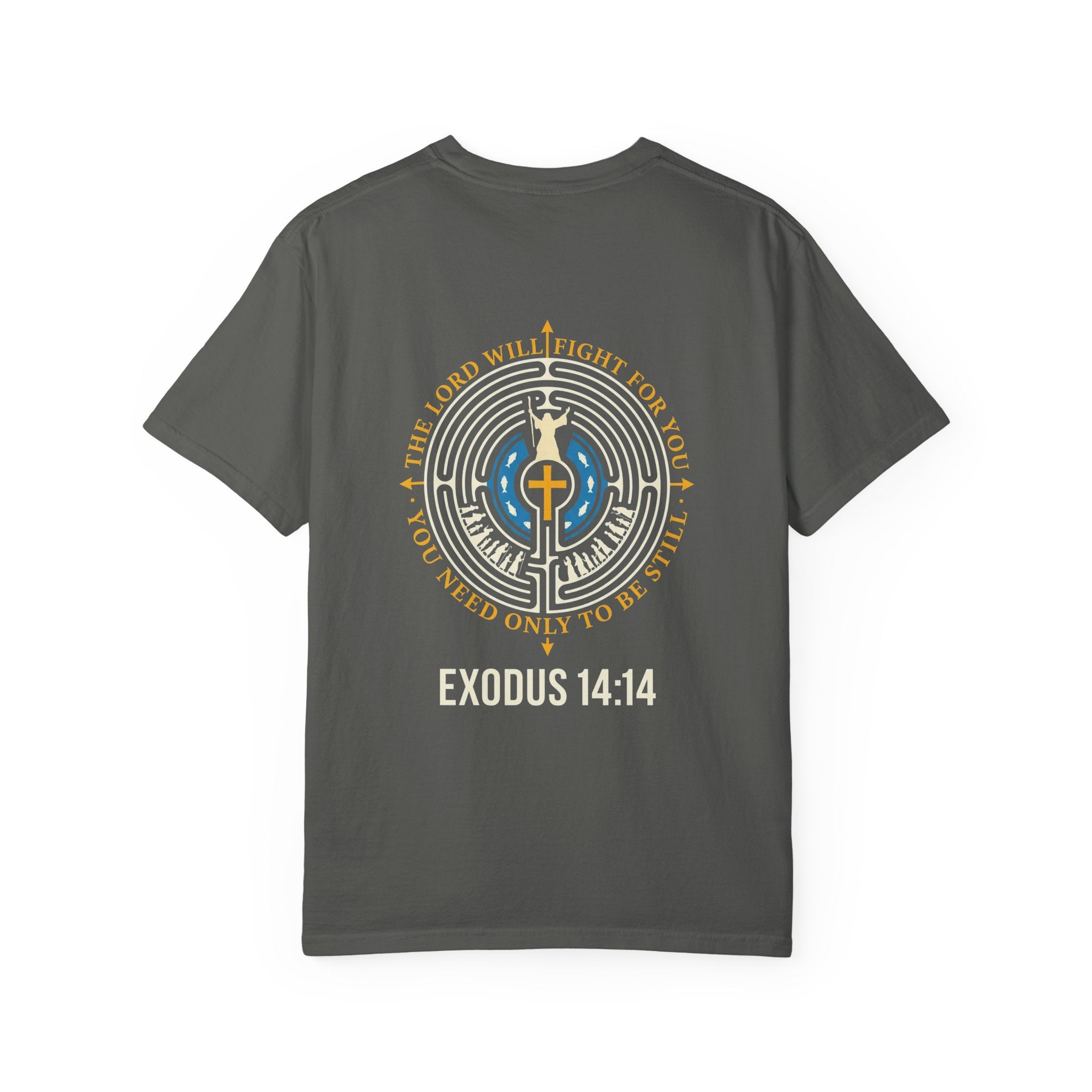 Christian T-Shirt — Exodus 14:14 Cross Graphic Tee