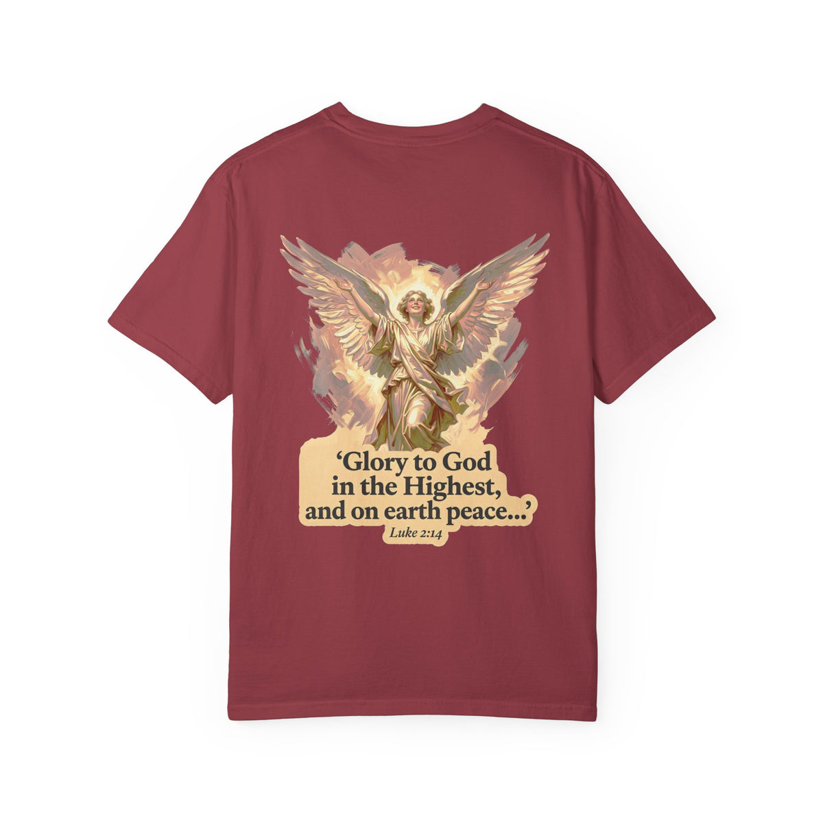 Christian Angel Tee — "Glory to God in the Highest" Graphic T-Shirt