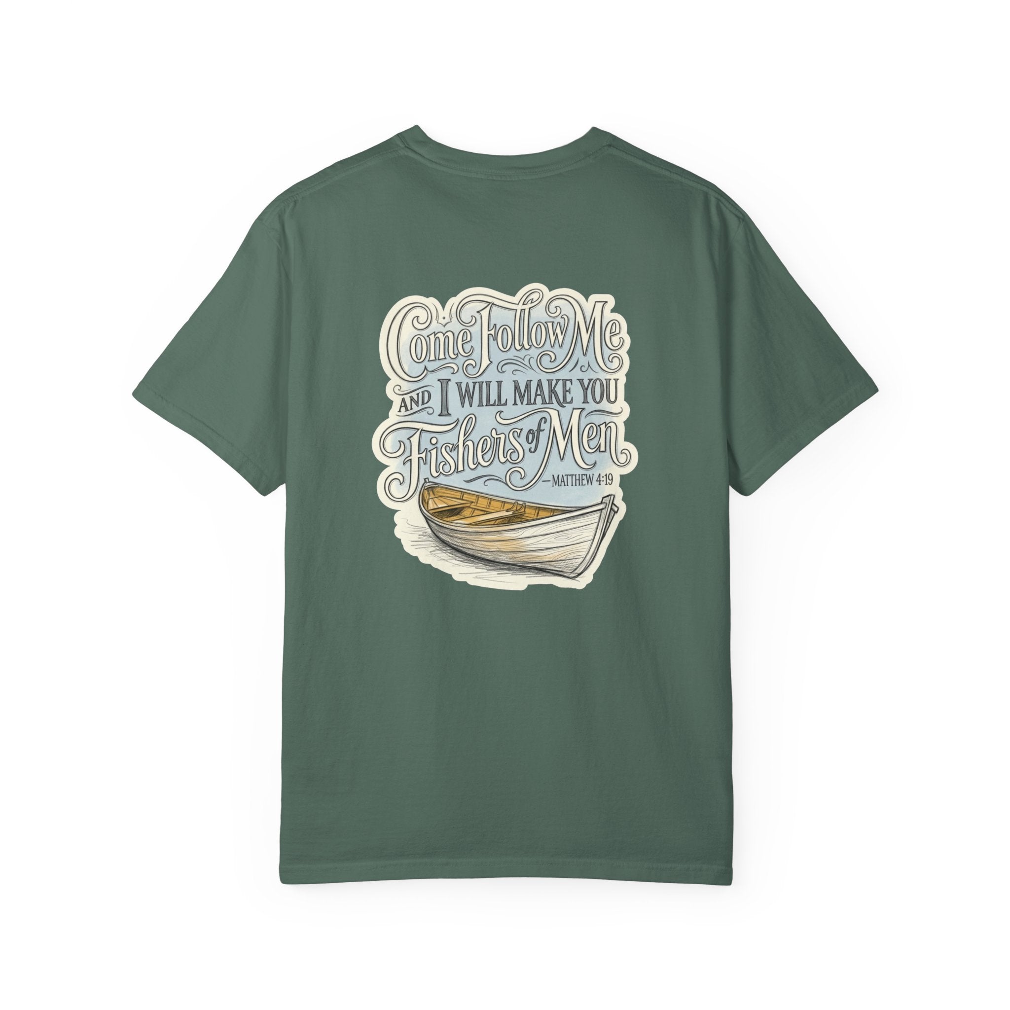 Faith Cross T‑Shirt — “Come Follow Me I Will Make You Fishers of Men” Graphic Tee