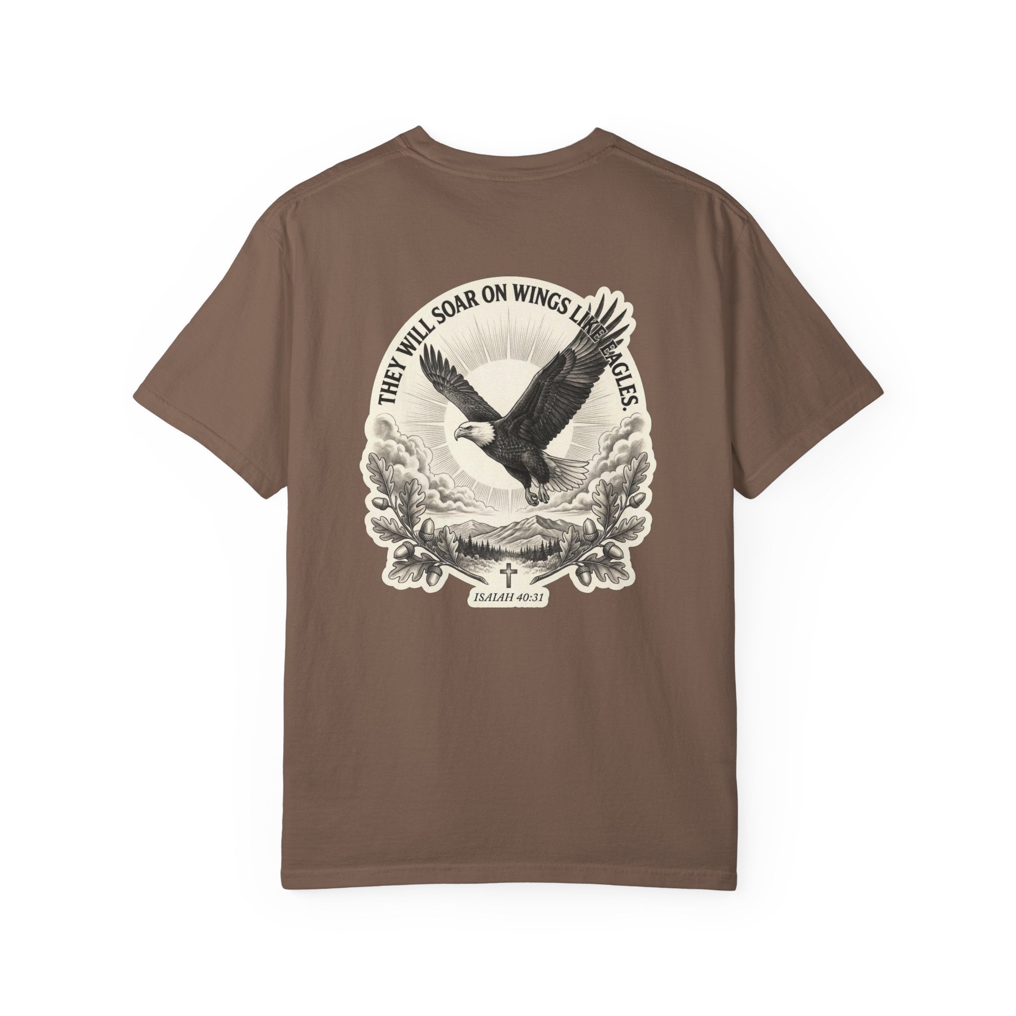 Eagle Cross T‑Shirt — 'They Will Soar on Wings' Christian Graphic Tee