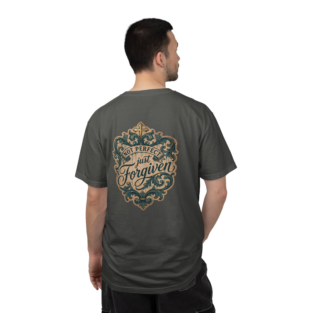 Christian Cross T-Shirt — “Not Perfect, Just Forgiven” Graphic Tee