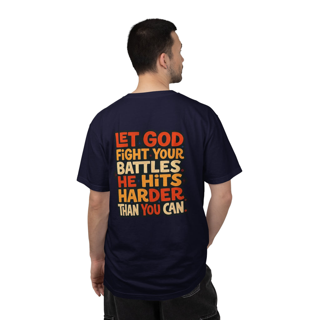 Christian Cross T-Shirt — "Let God Fight Your Battles" Inspirational Tee