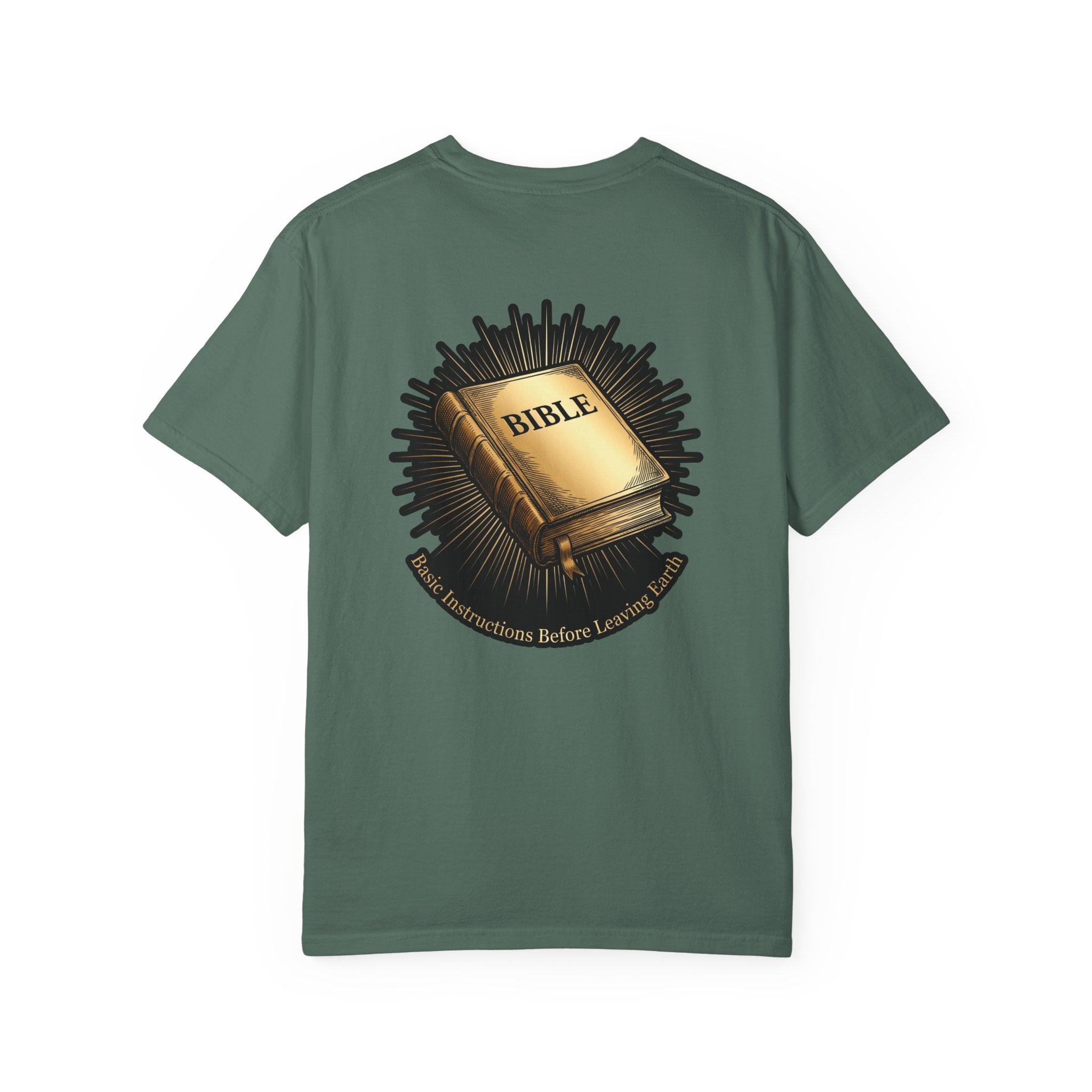 Christian Cross T-Shirt — Bible Back Graphic "Stand on Scripture" Garment-Dyed Tee