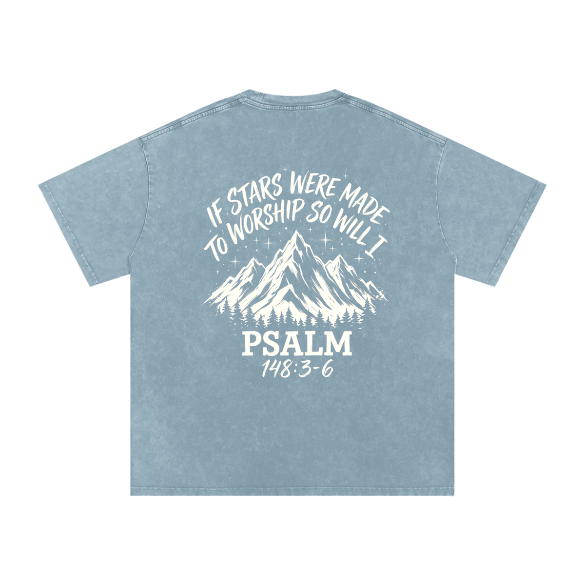 Move Mountains Snow Washed Oversized Cotton T-Shirt