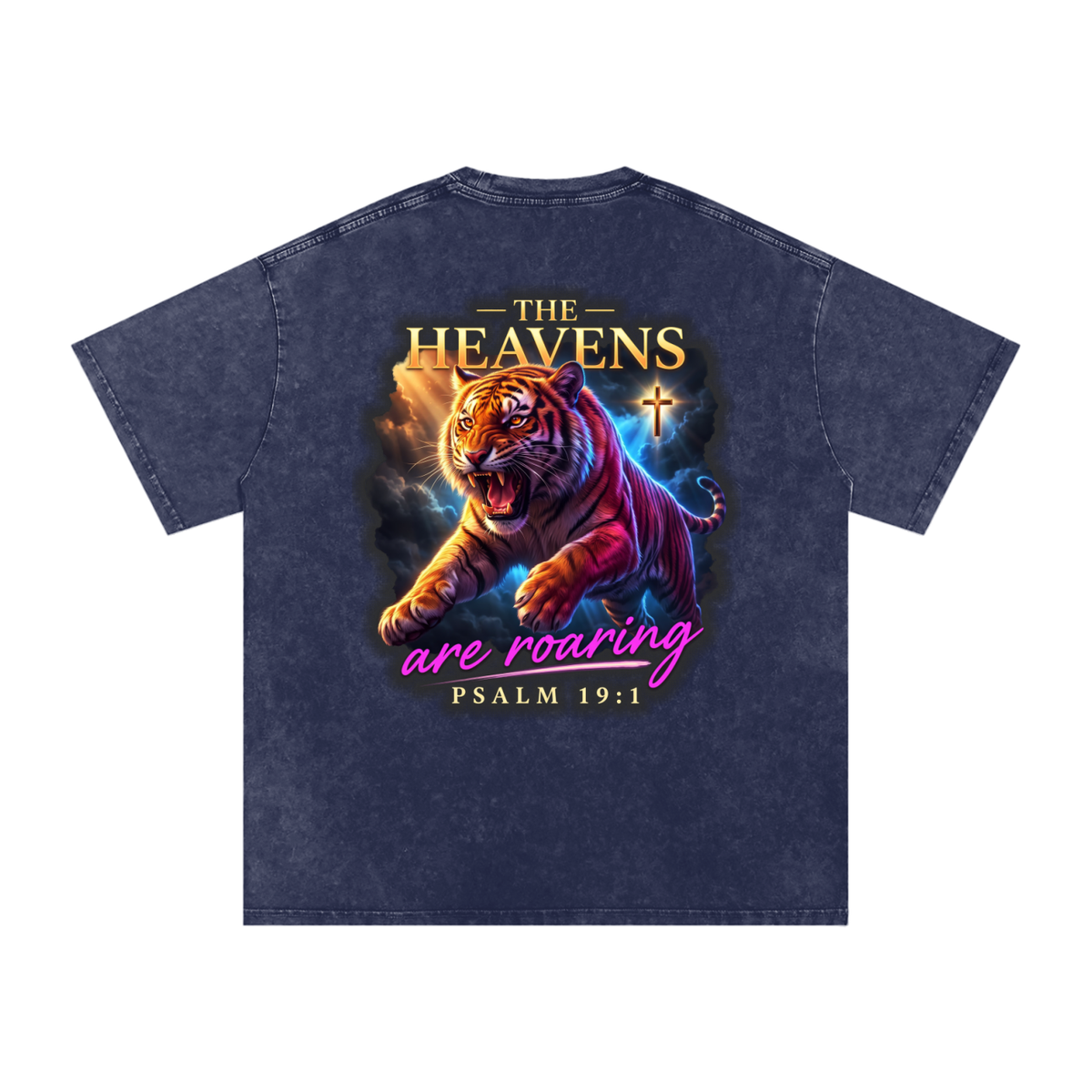 Heavens roaring Snow Washed Oversized Cotton T-Shirt