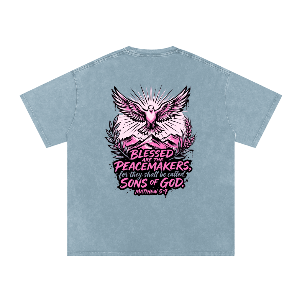 Peacemakers Snow Washed Oversized Cotton T-Shirt