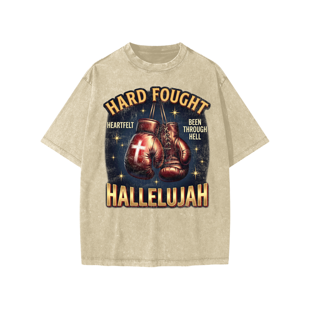 Hard fought Hallelujah Snow Washed Kids' T-Shirt