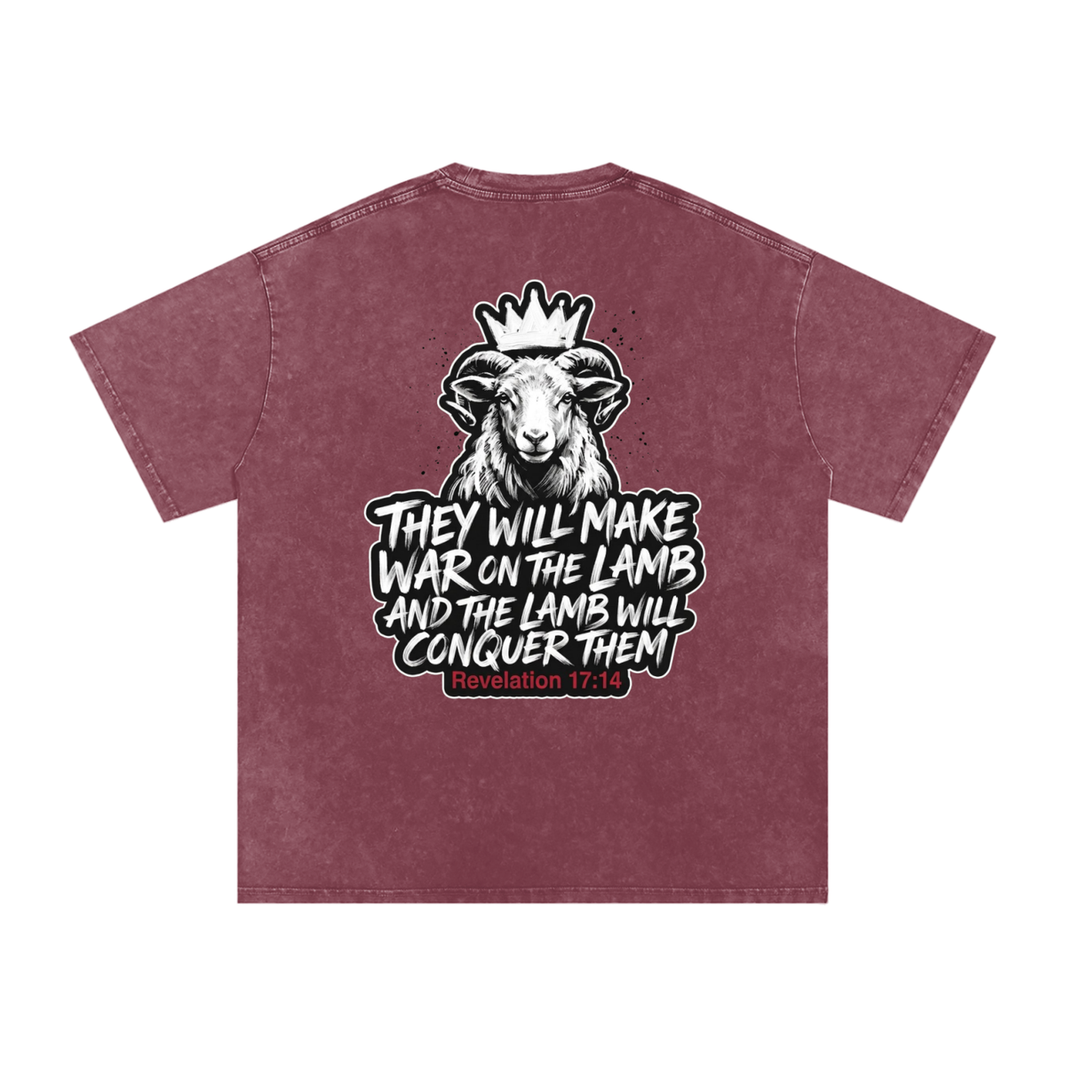 Lamb Snow Washed Oversized Cotton T-Shirt