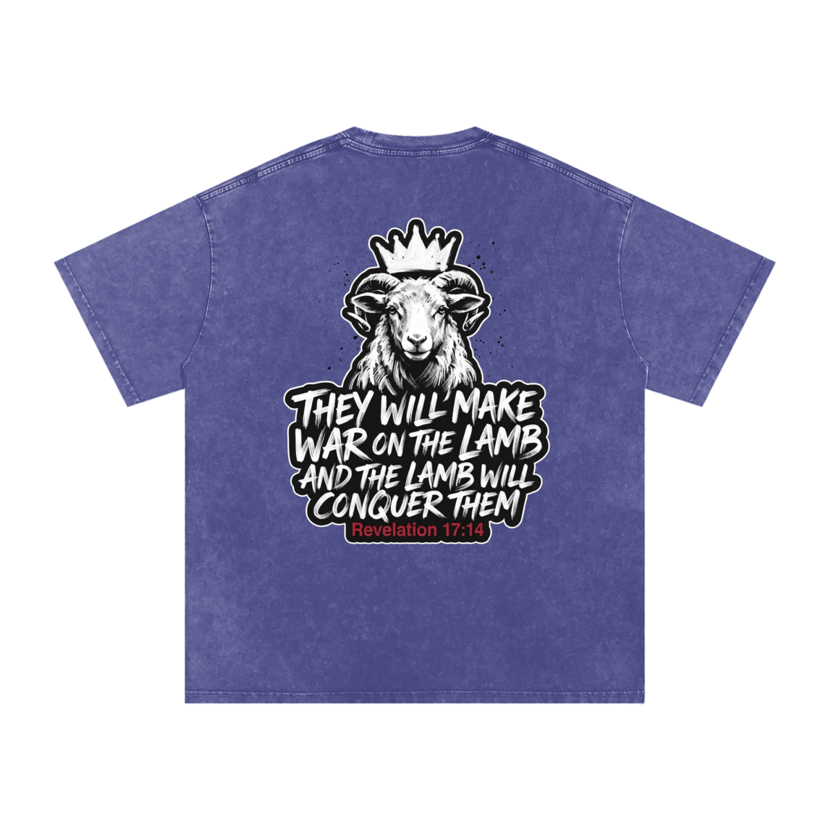 Lamb Snow Washed Oversized Cotton T-Shirt