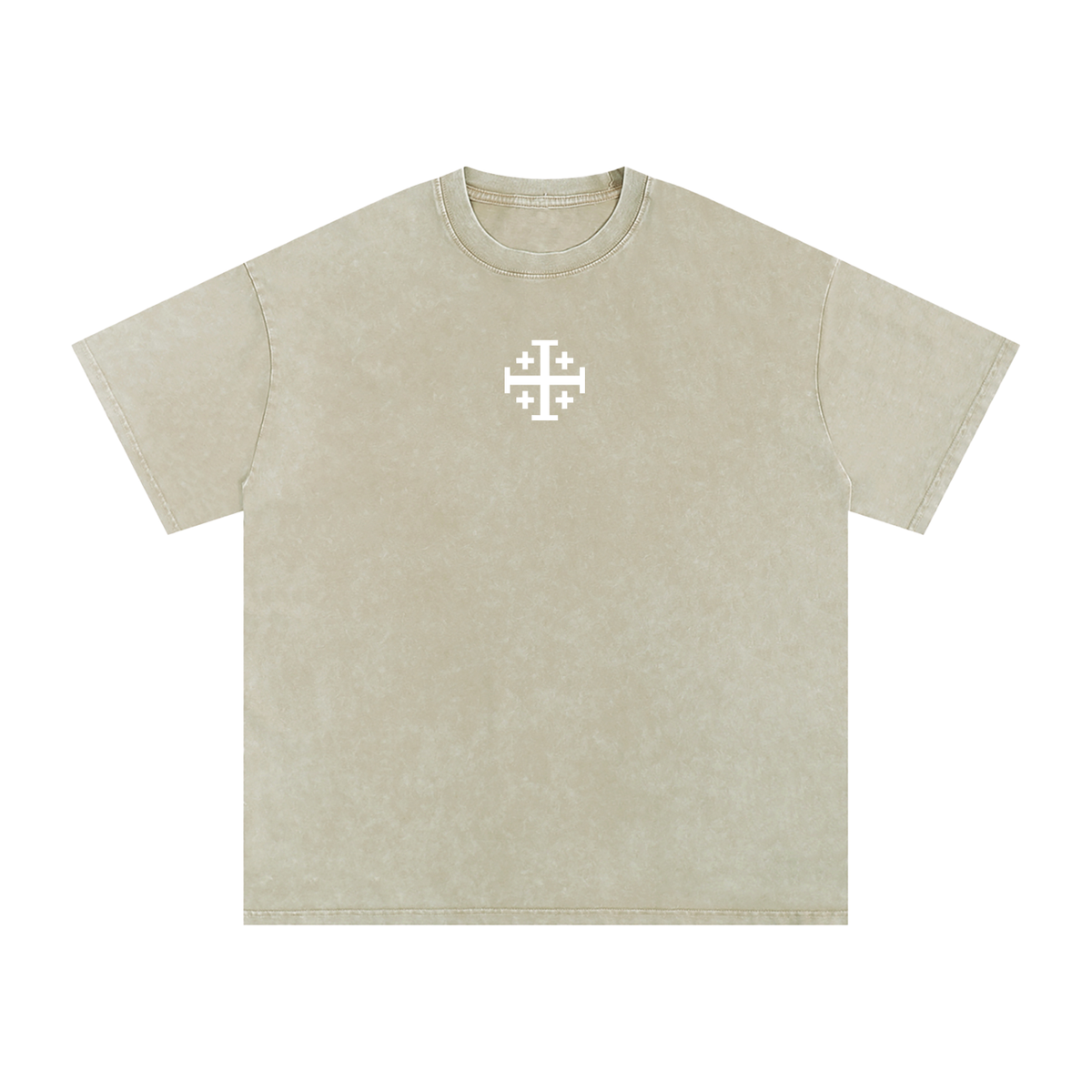 Shabbat Shalom Snow Washed Oversized Cotton T-Shirt