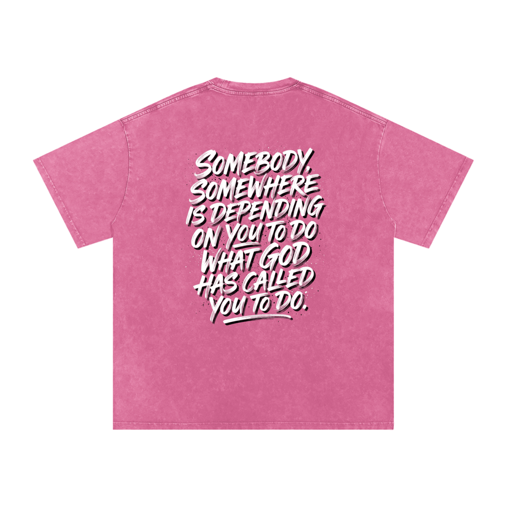 Someone somewhere Snow Washed Oversized Cotton T-Shirt