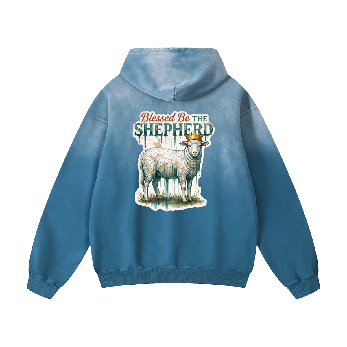 Blessed be the good shepherd Heavyweight Sunfade Oversized Hoodie