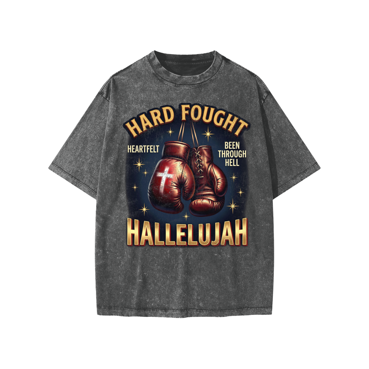 Hard fought Hallelujah Snow Washed Kids' T-Shirt