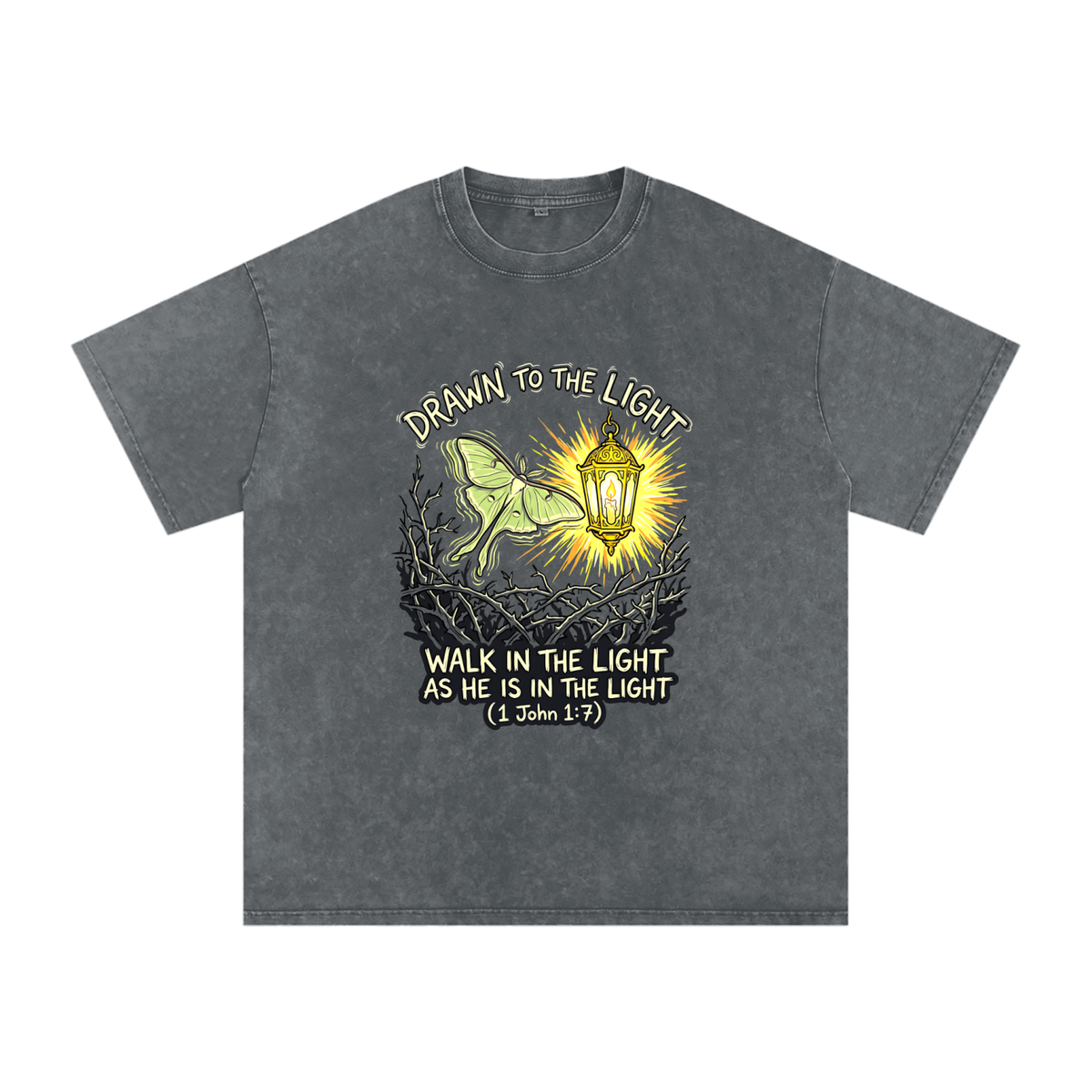 Moth Snow Washed Oversized Cotton T-Shirt
