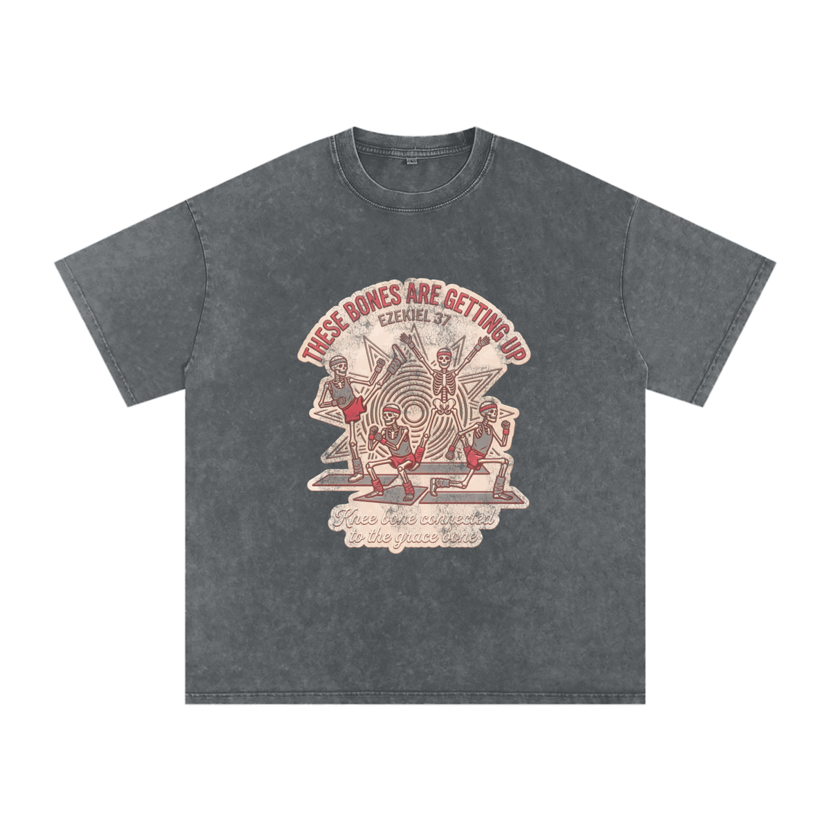 Bones Snow Washed Oversized Cotton T-Shirt