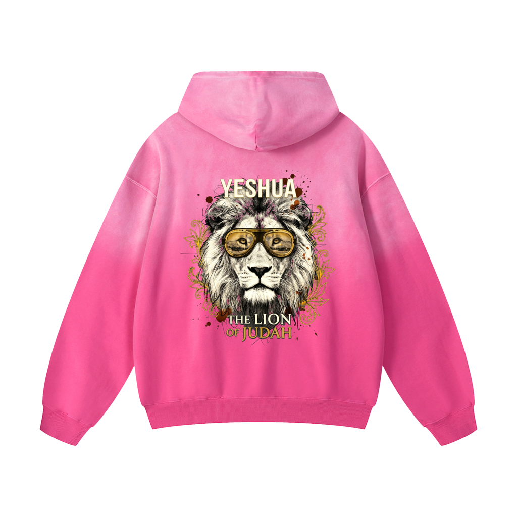 Yeshua the lion of Judah - Heavyweight Sunfade Oversized Hoodie -