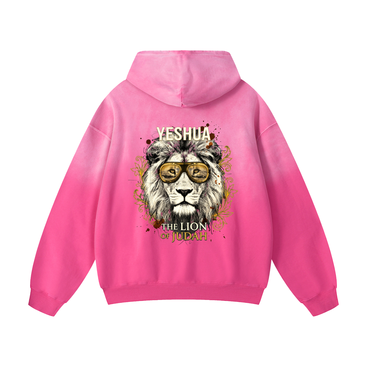 Yeshua the lion of Judah - Heavyweight Sunfade Oversized Hoodie -