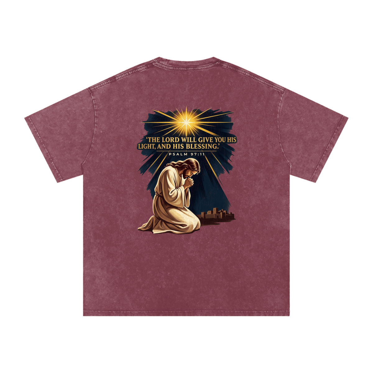 Blessings Snow Washed Oversized Cotton T-Shirt