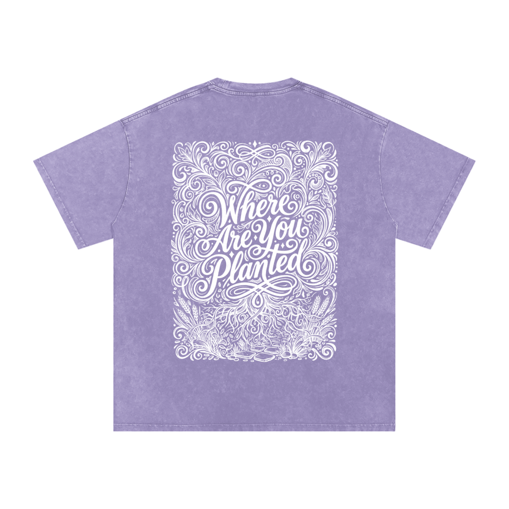 Where are you planted Snow Washed Oversized Cotton T-Shirt