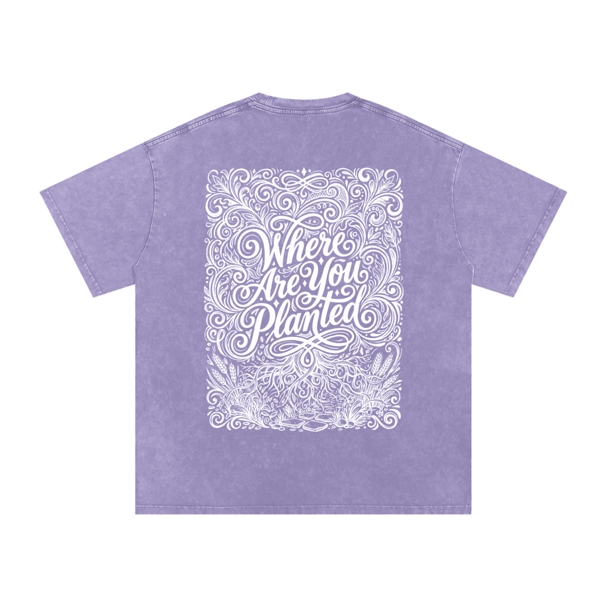 Where are you planted Snow Washed Oversized Cotton T-Shirt