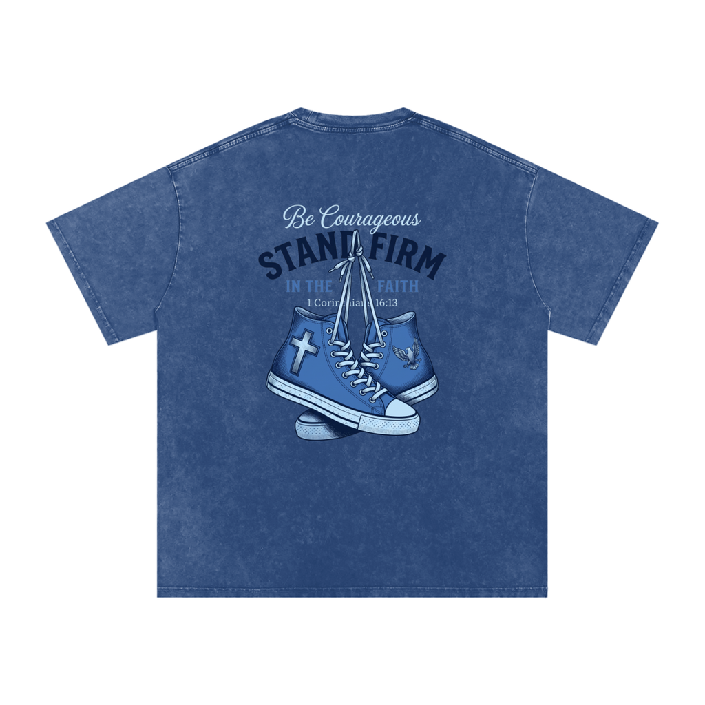 Stand firm Snow Washed Oversized Cotton T-Shirt