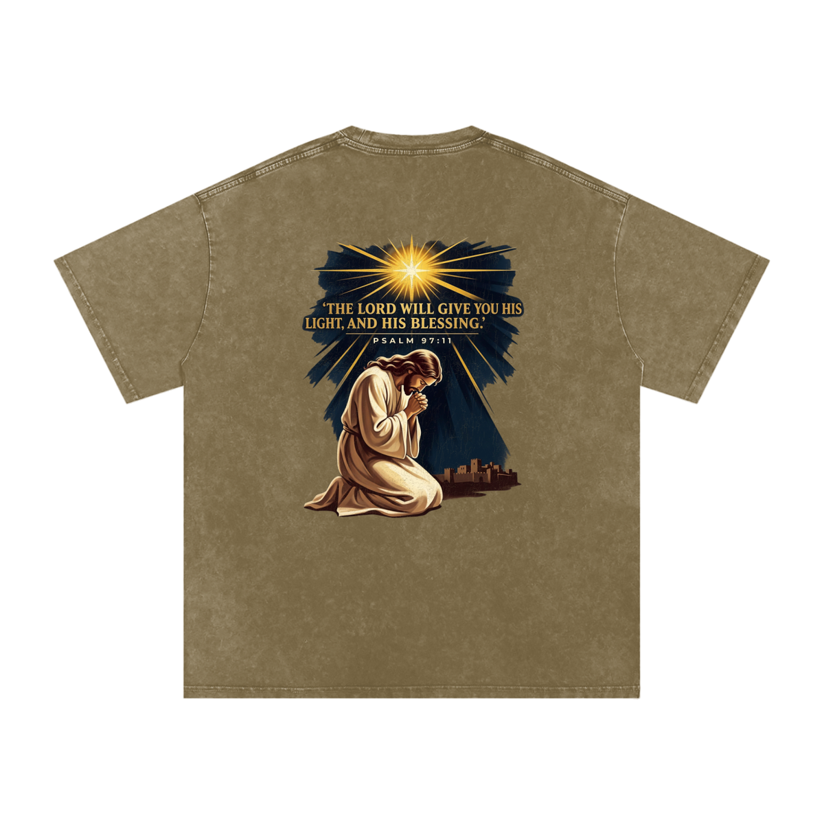 Blessings Snow Washed Oversized Cotton T-Shirt