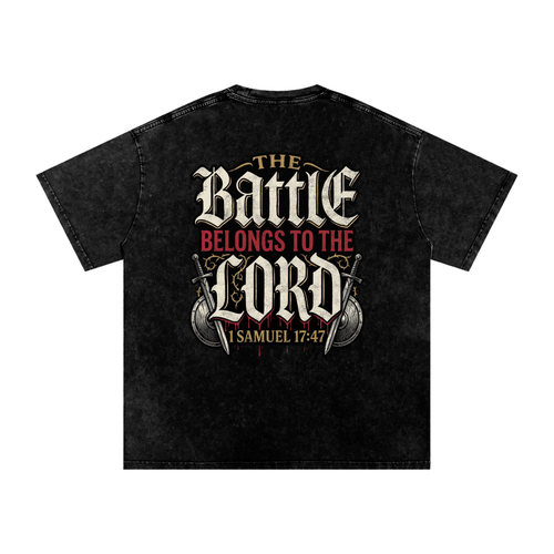 Battle Snow Washed Oversized Cotton T-Shirt