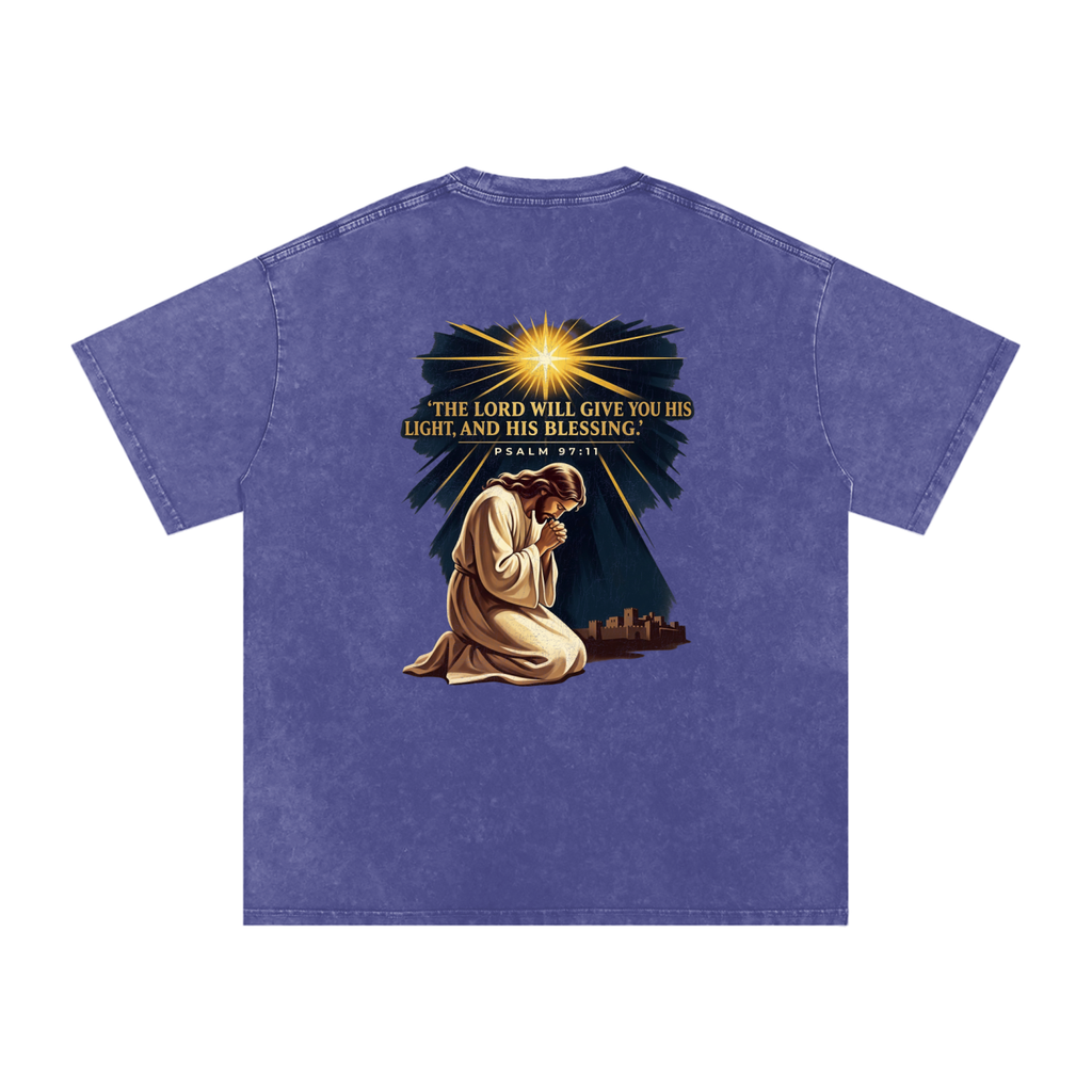 Blessings Snow Washed Oversized Cotton T-Shirt