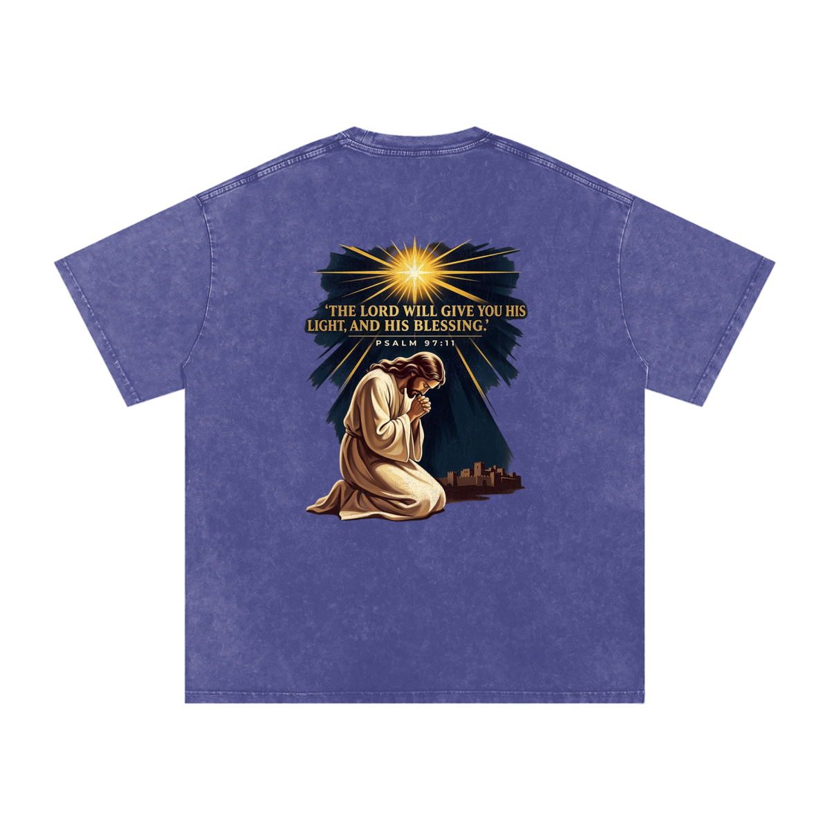 Blessings Snow Washed Oversized Cotton T-Shirt