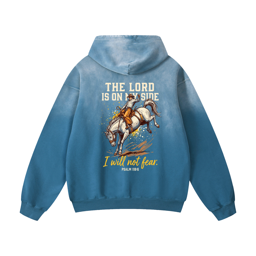 The Lord is on my side Heavyweight Sunfade Oversized Hoodie