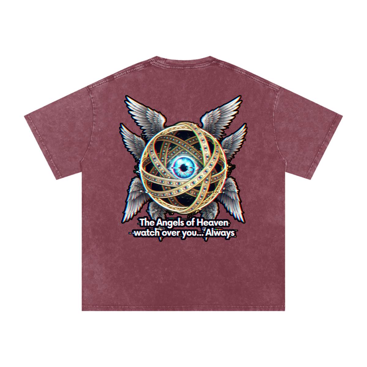 Angel Snow Washed Oversized Cotton T-Shirt