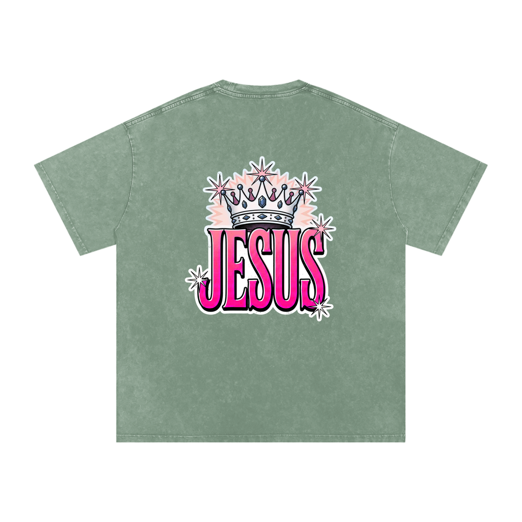 Jesus Snow Washed Oversized Cotton T-Shirt