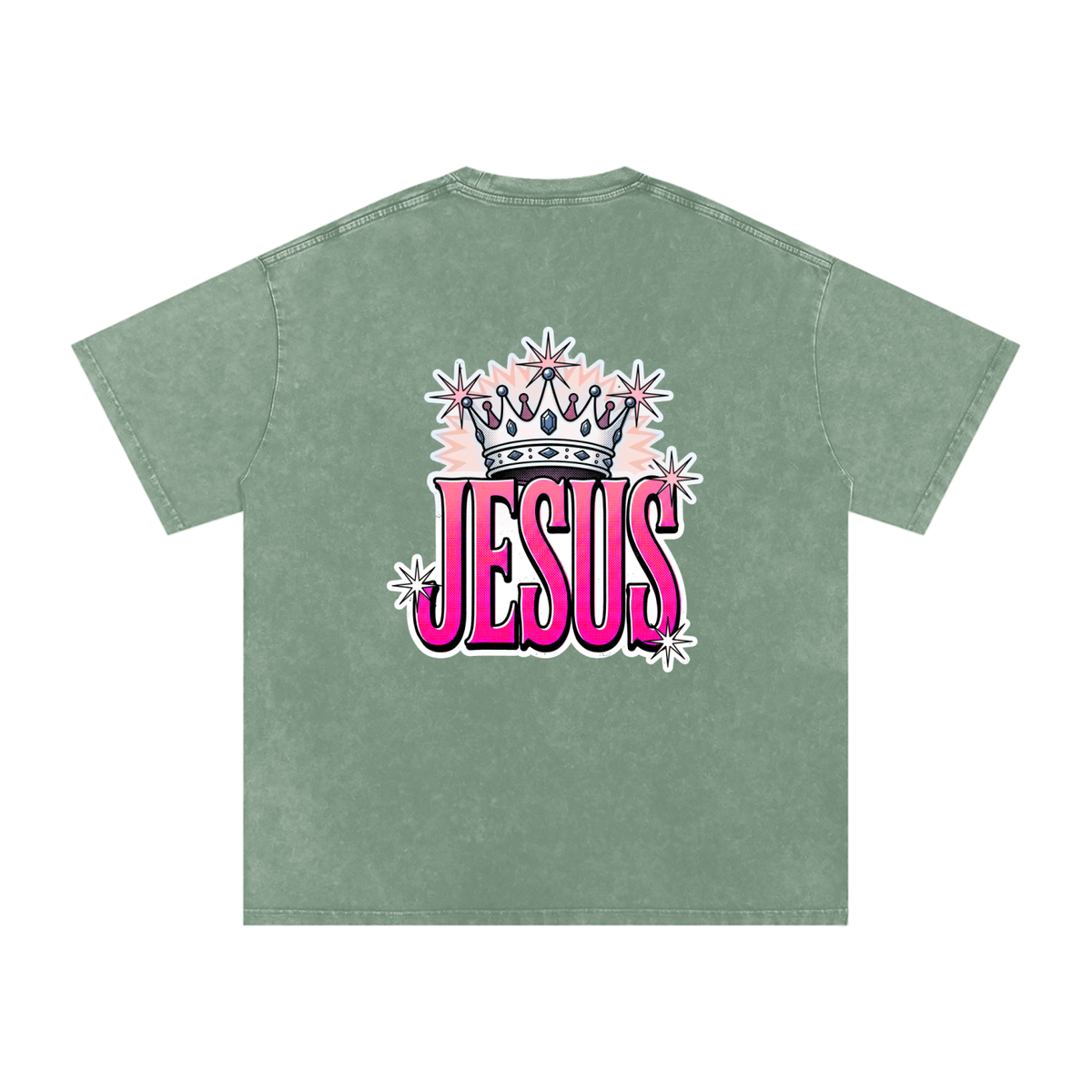 Jesus Snow Washed Oversized Cotton T-Shirt