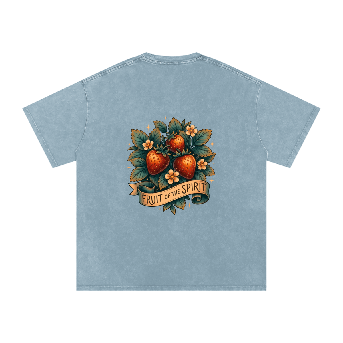 Fruit of the Spirt Snow Washed Oversized Cotton T-Shirt
